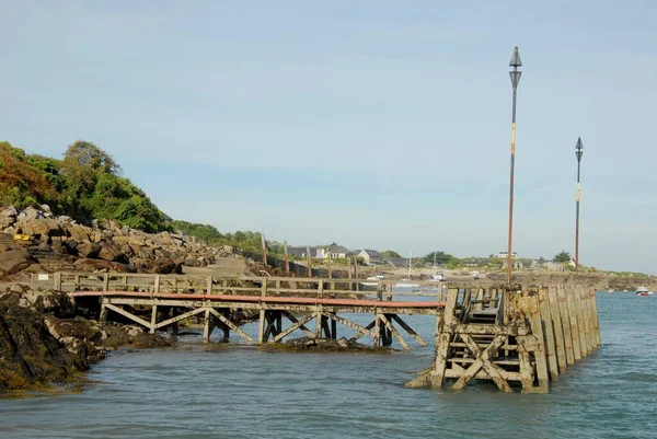 Hölzerner Seehafen Auf Der Insel Chausey Der Normandie — Stockfoto