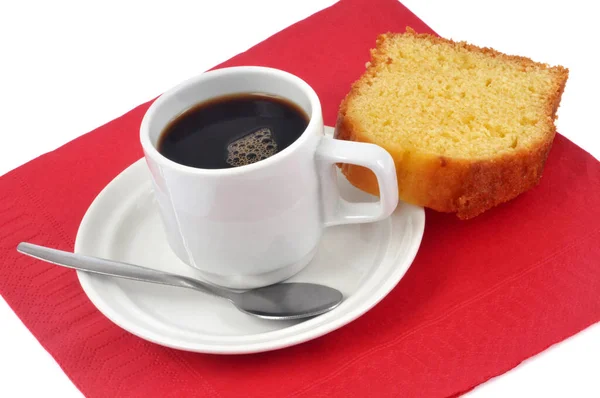 Tazza Caffè Pezzo Torta Burro — Foto Stock