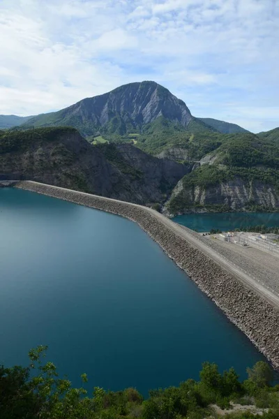 Serre Poncon Přehrada Hautes Alpes — Stock fotografie