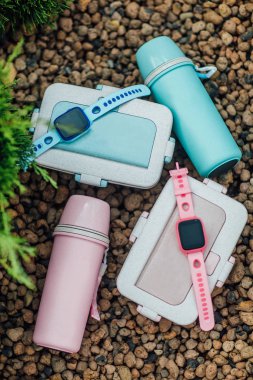 Sağlıklı gıda konsepti, beslenme çantaları, seçici odaklanma