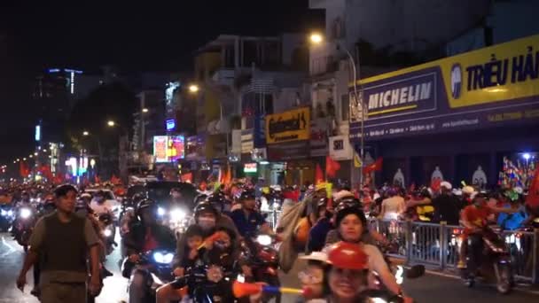 Chi Minh City Vietnam 2019 Vietnamese Football Team Wins Sea — Stock Video