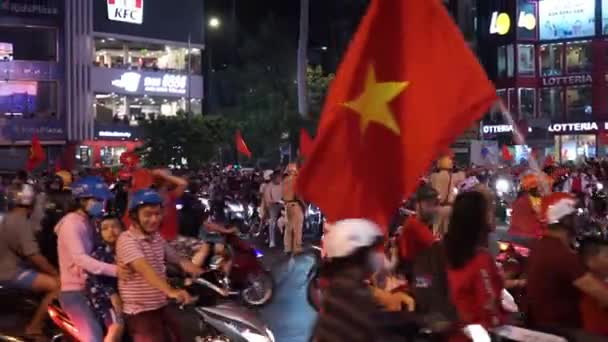 Chi Minh City Vietnam 2019 Equipo Fútbol Vietnamita Gana Final — Vídeos de Stock