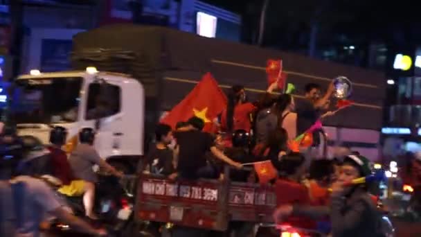 Chi Minh City Vietnam 2019 Equipo Fútbol Vietnamita Gana Final — Vídeo de stock