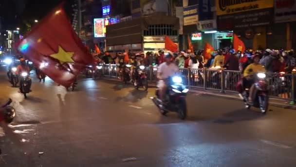 Chi Minh City Vietnam 2019 Squadra Calcio Vietnamita Vince Partite — Video Stock