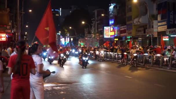 Мин Вьетнам 2019 Вьетнамская Футбольная Команда Побеждает Матчах Юго Восточной — стоковое видео