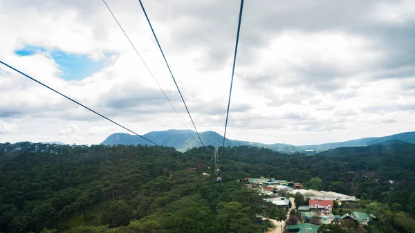 View Cable Car Robin Hill Truc Lam Dalat Vietnam Aerial — 스톡 사진