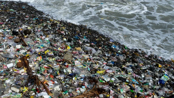 Trop Déchets Sur Plage Mer Poubelles Sur Plage Vietnamienne Beach — Photo