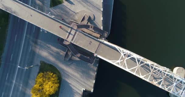 Aeril Άποψη Της Γέφυρας Abow Ποτάμι Αδειάστε Από Κοντά Την — Αρχείο Βίντεο