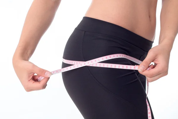 Close-up of young athletic girl who stands sideways — Stock Photo, Image