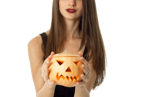 Girl in halloween style clothes — Stock Photo, Image