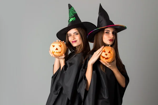 Girls in halloween style clothes — Φωτογραφία Αρχείου