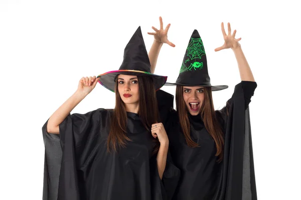 Niedliche fröhliche Mädchen im Halloween-Stil — Stockfoto