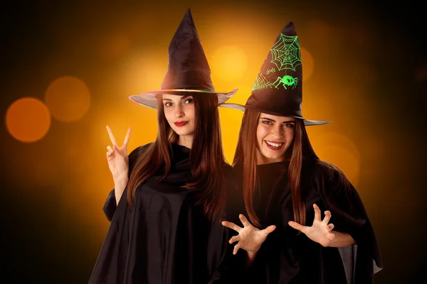 Halloween-stílusban vonzó nők — Stock Fotó