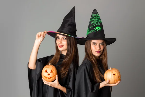 Young girls in halloween style clothes — Φωτογραφία Αρχείου