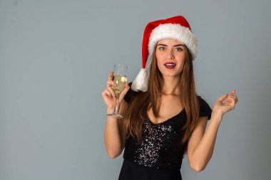 Noel Baba şapkalı kız Güzellik