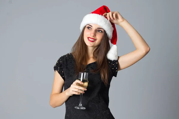 Ragazza con bicchiere di champagne — Foto Stock