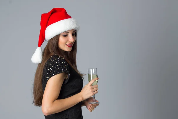 Ragazza con bicchiere di champagne — Foto Stock