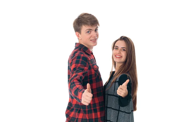 Pareja elegante en el amor en el estudio — Foto de Stock