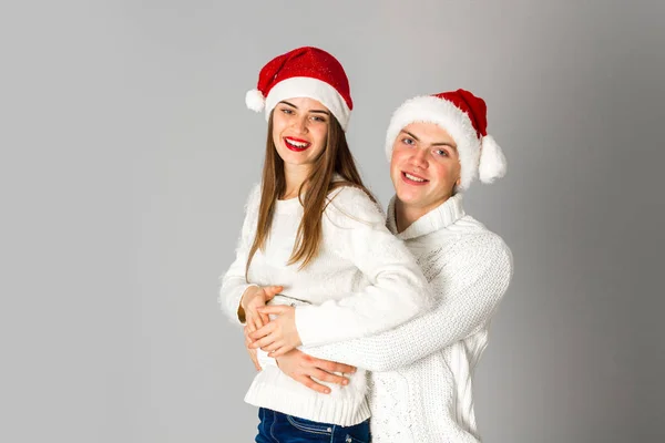 Par firar jul i studion — Stockfoto