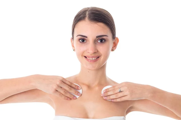 Young girl takes care her skin. — Stock Photo, Image