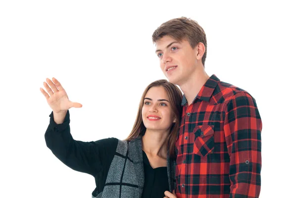 Pareja elegante en el amor en el estudio — Foto de Stock