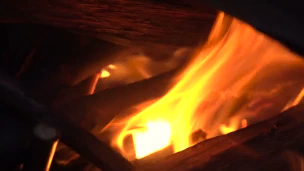 Schöne Flamme Nahaufnahme — Stockvideo