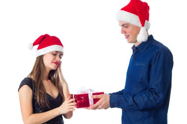 aşık çift Noel kutlaması