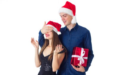 aşık çift Noel kutlaması