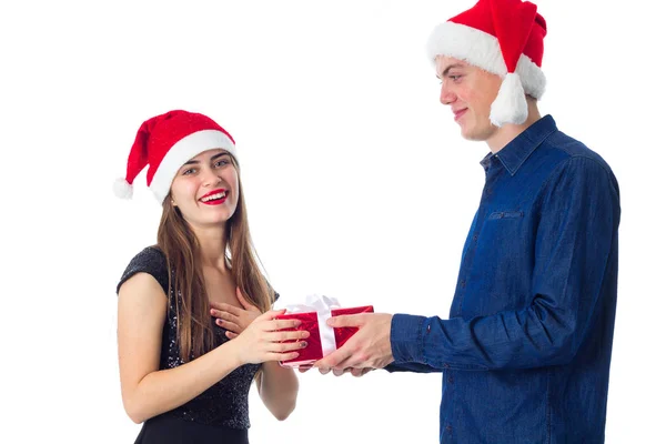 Par i kärlek firar jul — Stockfoto