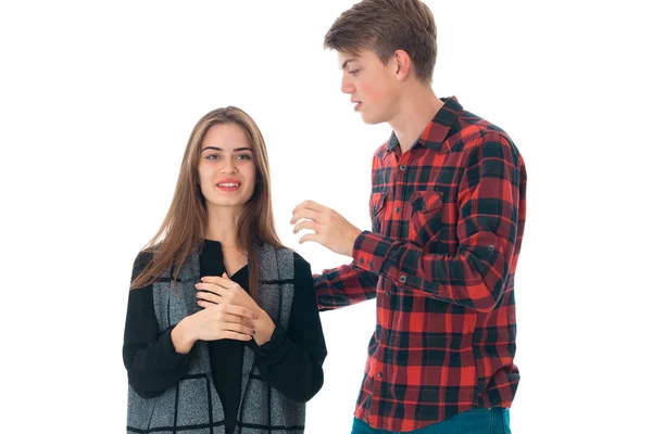 Pareja elegante en el amor en el estudio — Foto de Stock