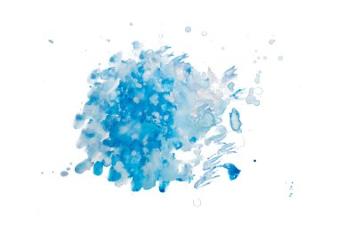 soyut suluboya leke üzerinde izole beyaz arka plan