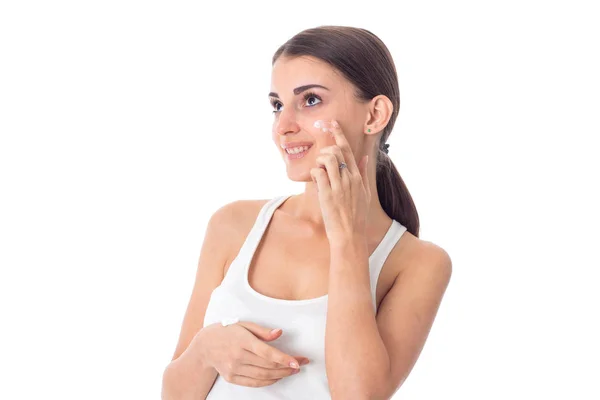 Young girl takes care her skin. — Stock Photo, Image