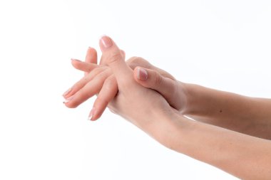 eller ileri diğerine bir Palm ile gergin.