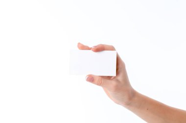 beyaz kağıt yaprak üzerinde arka izole yanına uzanmış el