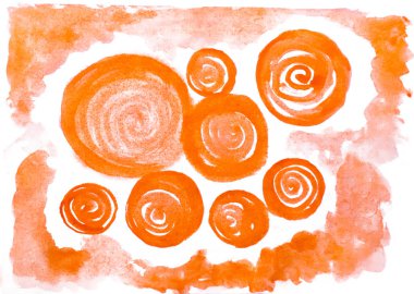 el yapımı turuncu suluboya soyut leke