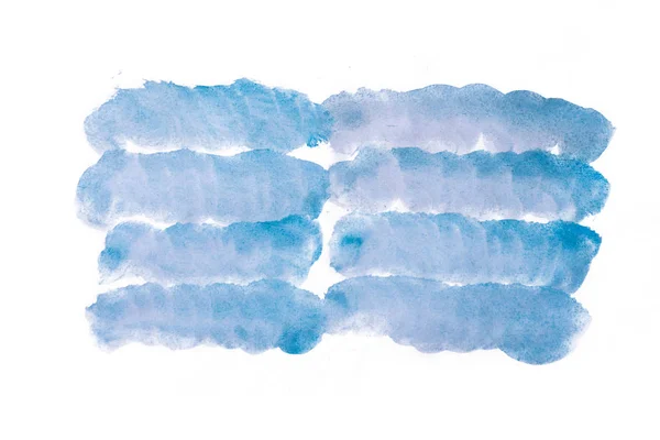 Blå vattenfärg abstrakt handgjorda blot — Stockfoto