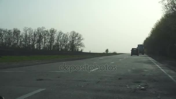 Vue à grande vitesse sur une route — Video