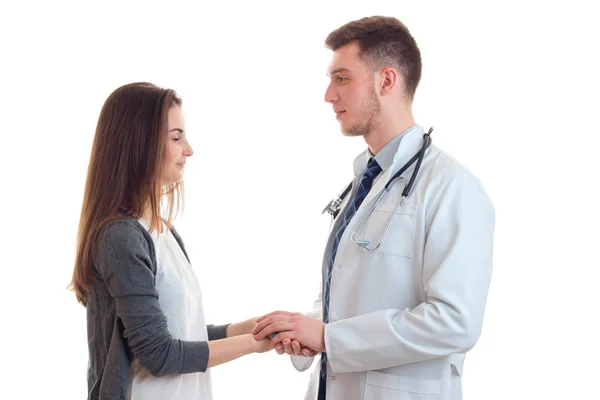 Doctor with his patient in studio — Stock Photo, Image