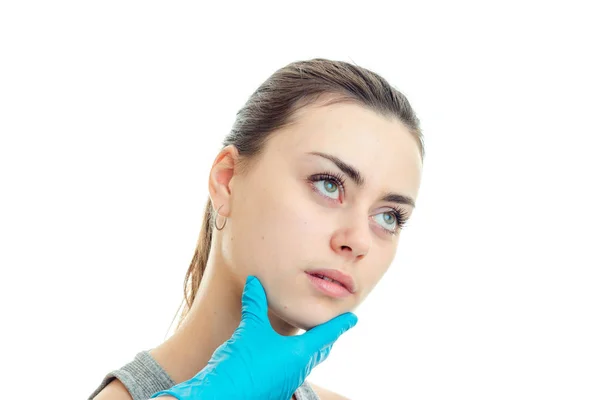 Frau auf Inspektion beim plastischen Chirurgen — Stockfoto