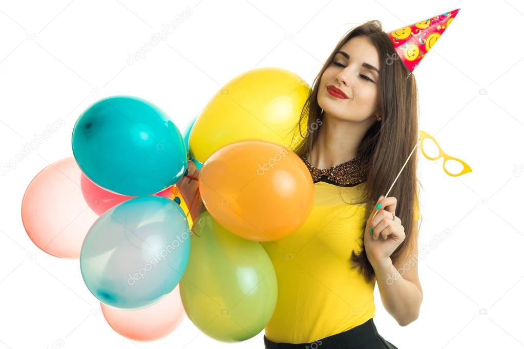 Cheerful girl on birthday party