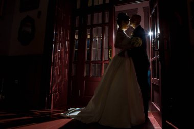 Sadece evli çift sevmek siluet