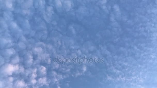 Облака плывут в голубом небе — стоковое видео