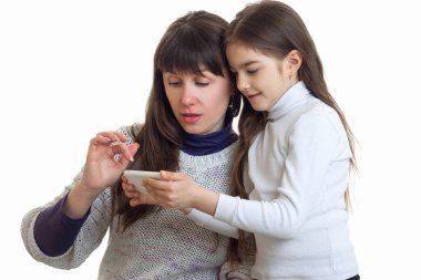 birkaç pother ve kızı bir fotoğraf bir cep telefonu arıyorum