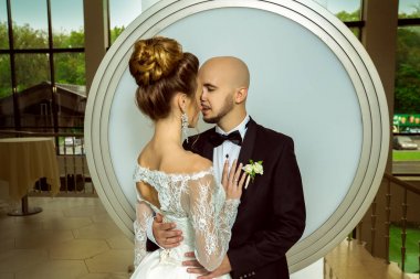 güzel genç bir çift, düğün