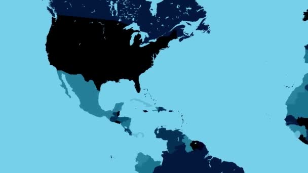 Spread of the virus from China around the world — Stock Video