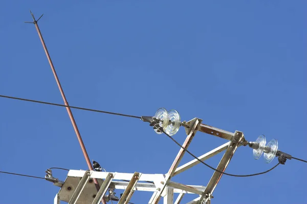 Lightning rod in a high voltage tower — Stock Photo, Image