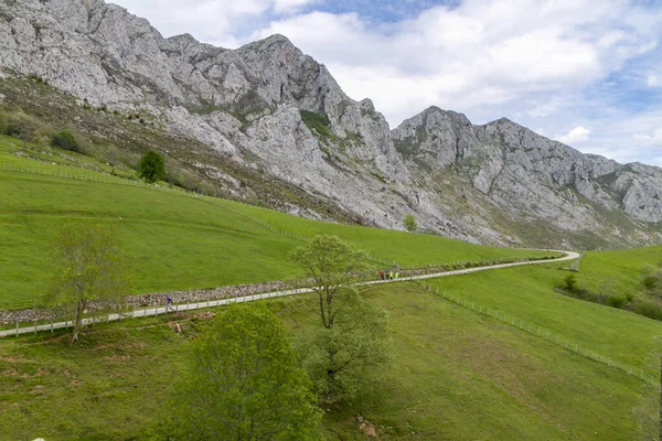 Strada di fronte alle montagne — Foto Stock