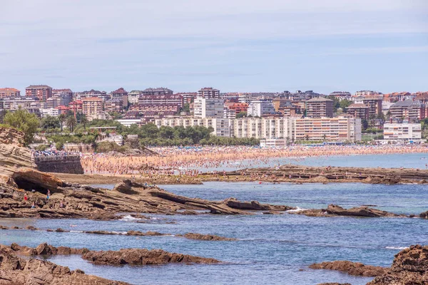 Santander Beach, Espanha, em um dia de verão Imagens Royalty-Free