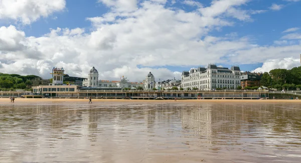 Santander pohled na pláž v odlivu Royalty Free Stock Fotografie
