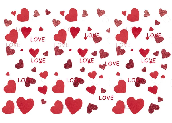 Aşk Kalpleri Sevgililer Günü beyaz arka planda Sevgililer Günü İlişkisi — Stok fotoğraf